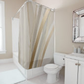 Grauer Abstrakter Streifen in Beige Duschvorhang (Beispiel)