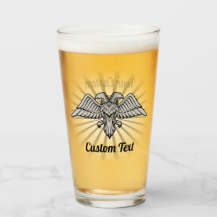 Grauer Adler mit zwei Köpfen Glas