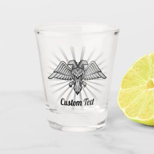 Grauer Adler mit zwei Köpfen Shotglas Schnapsglas