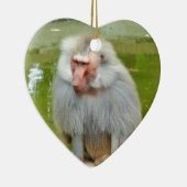 Grauer Affe, Ape Macaque, Natur, Tierwelt Keramikornament (Rechts)