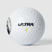 Grauer Afghan Hound Portrait Golfball (Logo)