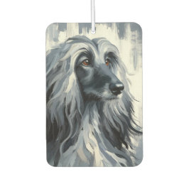 Grauer Afghane-Hound-Porträt Autolufterfrischer