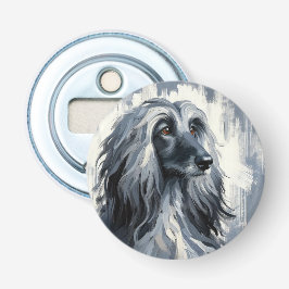 Grauer Afghane-Hound-Porträt Flaschenöffner