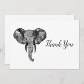 Grauer afrikanischer Elefant Dankeskarte (Vorne/Hinten)