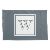 Grauer Anfangsbuchstabe und weißer Platz Kissenbezug (Rückseite-Rechts)