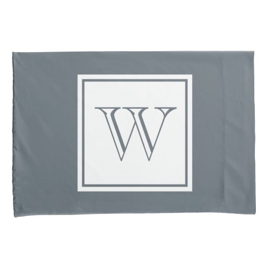 Grauer Anfangsbuchstabe und weißer Platz Kissenbezug (Vorderseite-Rechts)