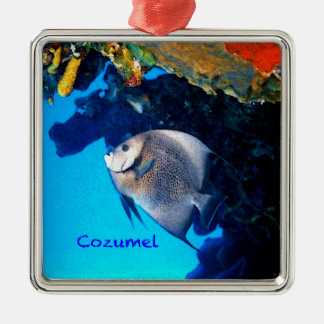 Grauer Angelfish Silbernes Ornament