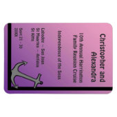 Grauer Ankerrosa bis Lila Stateroom-Türmarker Magnet (Horizontal)