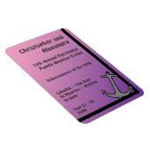 Grauer Ankerrosa bis Lila Stateroom-Türmarker Magnet (Rechte Seite)