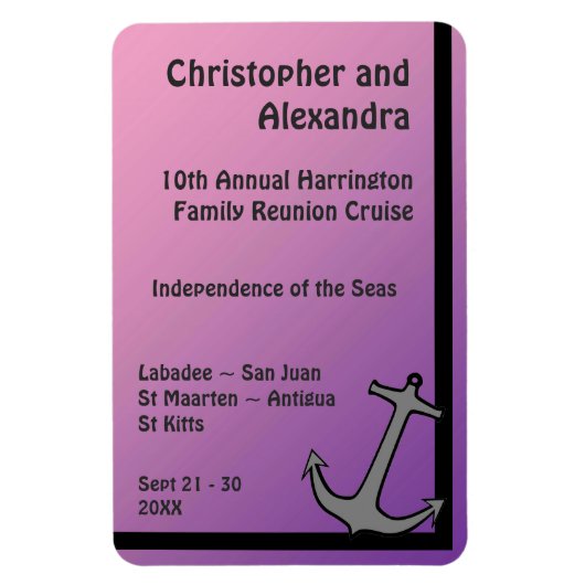 Grauer Ankerrosa bis Lila Stateroom-Türmarker Magnet (Vertikal)