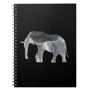 Grauer Aquarell-Elefant Notizblock