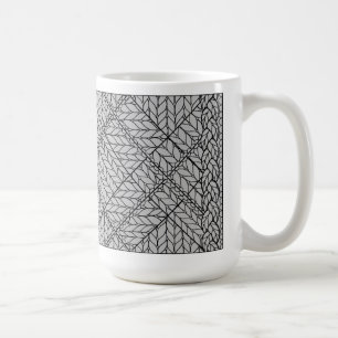 GRAUER ARGYLE STRICKWAREN Hohes weißes Trinkgefäß Kaffeetasse