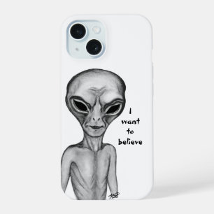 Grauer Außerirdischer , Ich will glauben iPhone 15 Hülle