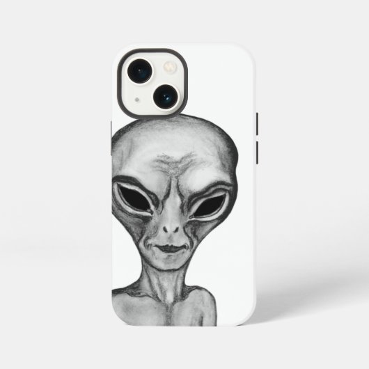 Grauer Außerirdischer iPhone Hülle (Rückseite)