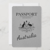 Grauer Australienpass Einladung zur Hochzeit (Rückseite)