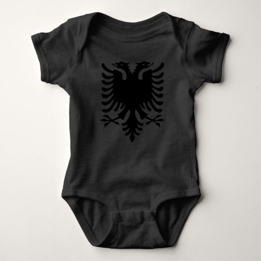 Grauer Baby-Pullover Albaniens Eagle Baby Strampler (Vorderseite)