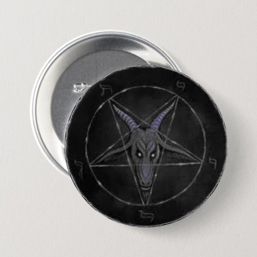 Grauer Baphomet runder Knopf Button (Vorne & Hinten)
