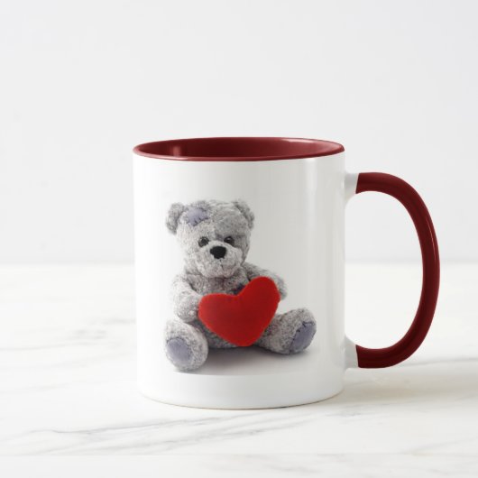 Grauer Bär mit Herz Tasse (Rechts)