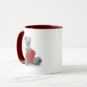 Grauer Bär mit Herz Tasse (Vorderseite Links)