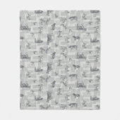 Grauer Bauernhof Fleecedecke (Vorderseite)