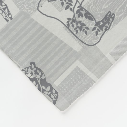 Grauer Bauernhof Fleecedecke (Ecke)