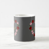 Grauer Becher mit Blumenkrone Kaffeetasse (Mittel)