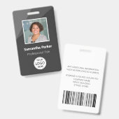 Grauer, benutzerdefinierter Mitarbeiter - Foto-ID, Ausweis (Vorder- & Rückseite)