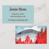 Grauer Berg mit roten Bäumen Wasserfarbe Custom Visitenkarte (Vorne/Hinten)