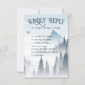 Grauer Bergwald Wilderness Hochzeit RSVP Karte (Vorderseite)