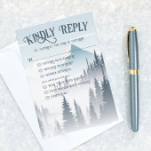 Grauer Bergwald Wilderness Hochzeit RSVP Karte