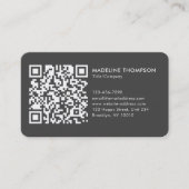 Grauer Beruflicher generischer Firmenlogo QR-Code Visitenkarte (Vorderseite)