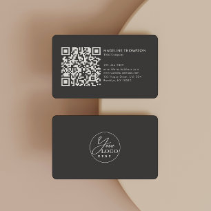 Grauer Beruflicher generischer Firmenlogo QR-Code Visitenkarte