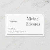 Grauer Beruflicher Monogram-Stahl Moderner Visitenkarte (Rückseite)