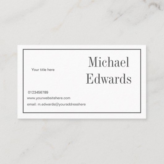 Grauer Beruflicher Monogram-Stahl Moderner Visitenkarte (Rückseite)