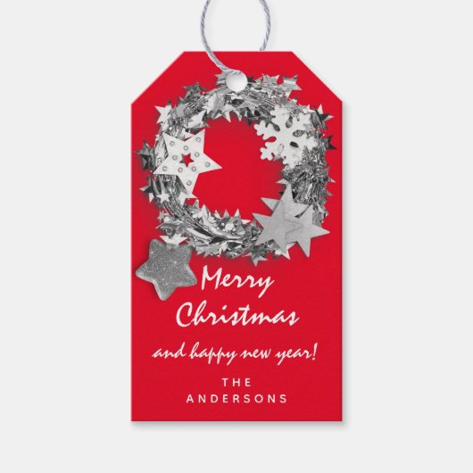 Grauer bis Feiertag Grußgeschenk für neues Jahr Geschenkanhänger (Vorderseite)