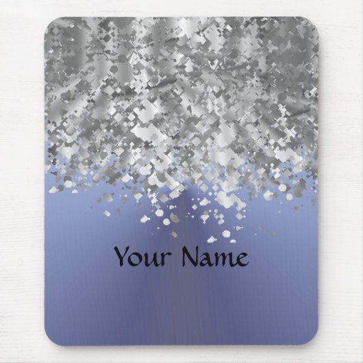 Grauer Blau- und Imitat-Glitter Mousepad (Vorne)