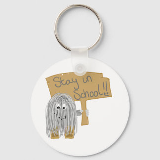 Grauer bleibe in der Schule Schlüsselanhänger