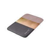 grauer Block des eleganten hellen Rosengoldrosas Badematte (Schrägansicht)