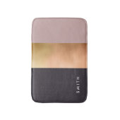 grauer Block des eleganten hellen Rosengoldrosas Badematte (Vorderseite Vertikal)