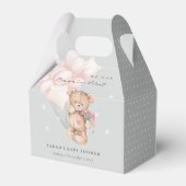 Grauer Blush Bearly Wait Bear Balloon Babydusche Geschenkschachtel (Rückseite)