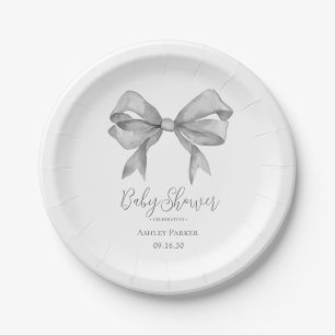 Grauer Bogen Junge Baby Shower Pappteller