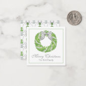 Grauer Bow Kranz und grünes Thema Mitteilungskarte (Vorderseite/Rückseite Beispiel)