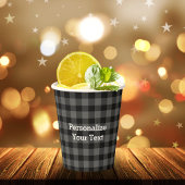 Grauer Buffalo Kariert Rustikaler MangelPersonalis Pappbecher