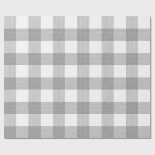 Grauer Büffel kariert Geschenkpapier (Flach)