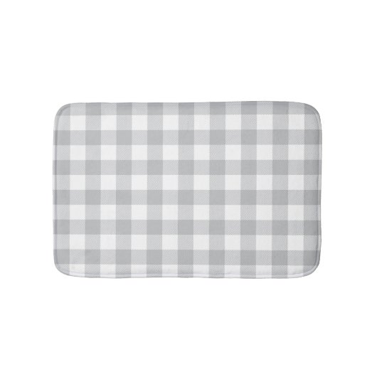 Grauer Büffel-karierte Checkered Muster-Wolldecke Badematte (Vorderseite)