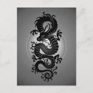 Grauer Burst chinesischer Drache Postkarte