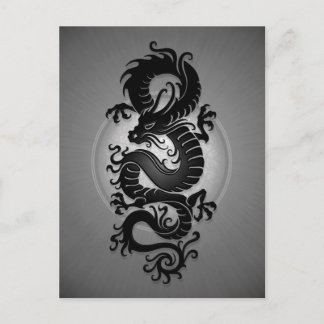 Grauer Burst chinesischer Drache Postkarte