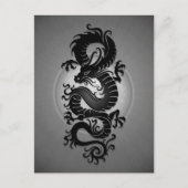 Grauer Burst chinesischer Drache Postkarte (Vorderseite)
