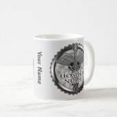 Grauer Caduceus Hospiz Krankenschwester Kaffeetasse (VorderseiteRechts)