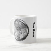Grauer Caduceus Hospiz Krankenschwester Kaffeetasse (Vorderseite Links)